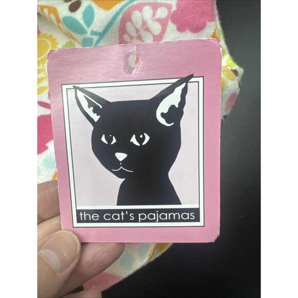 THE CAT'S PAJAMAS Womens Retro Owl Mushroom Rabbit FLANNEL PAJAMA SET Sz M NEW - Picture 10 of 16